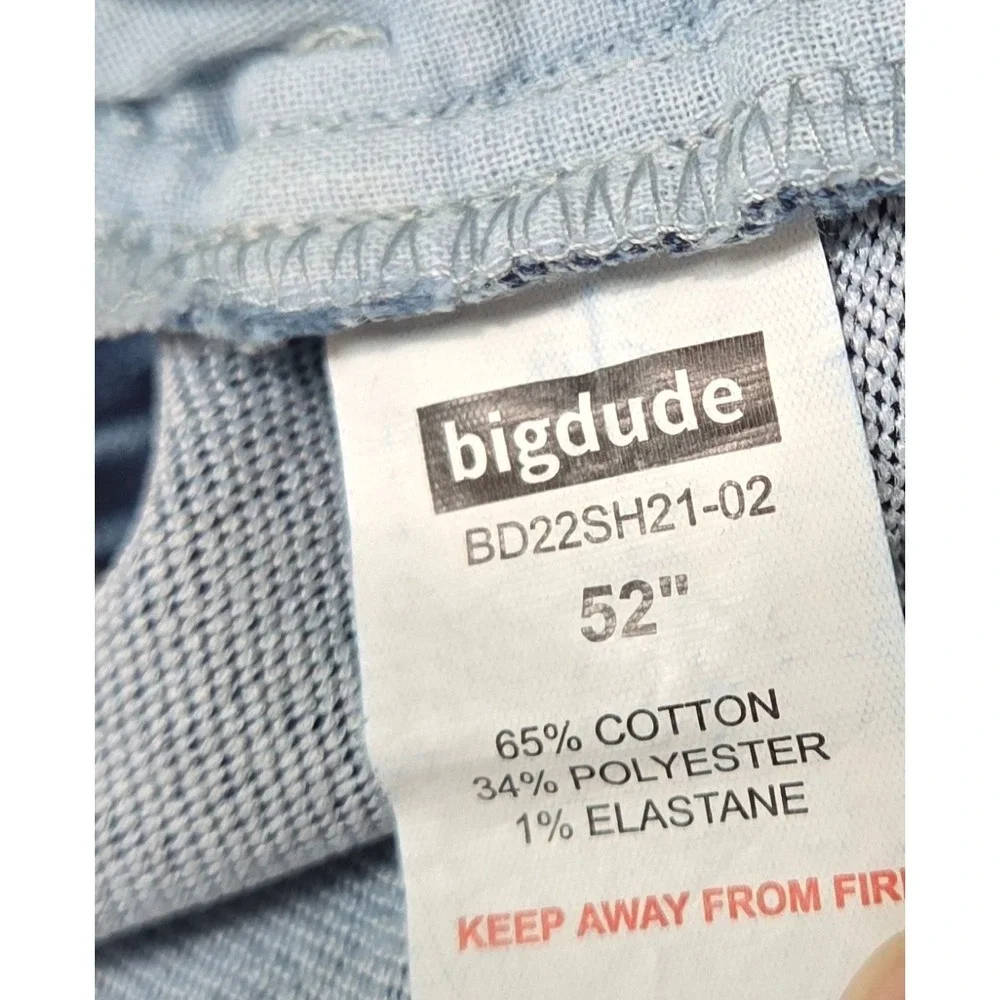 Big Dude Denim Jean Shorts Men's 52 Big And Tall Dark Wash Blue 10